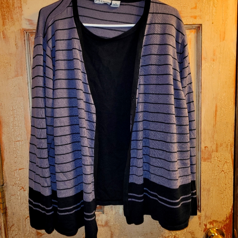 Black and purple sweater